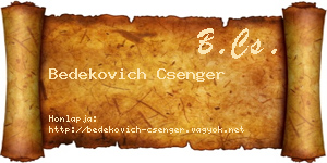 Bedekovich Csenger névjegykártya